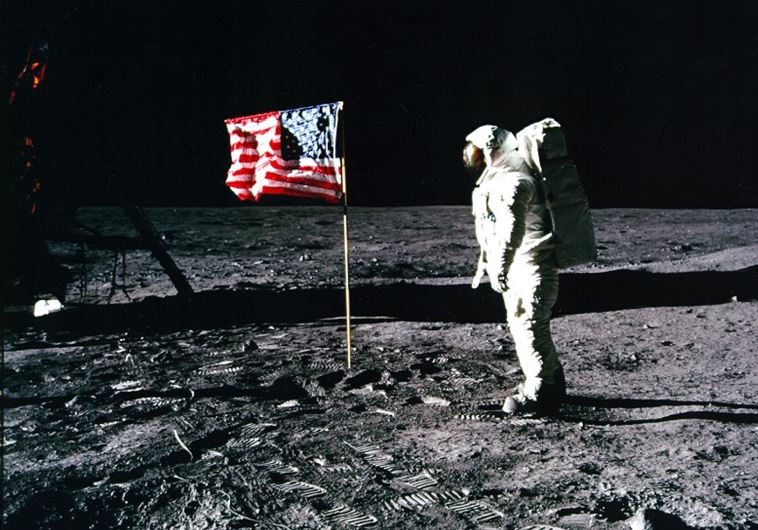 US astronaut Buzz Aldrin after he and fellow astronaut Neil Armstrong became the first men to land on the Moon during the Apollo 11 space mission July 20, 1969.