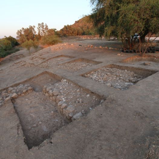 View of the remains of the Iron Age city wall of Philistine Gath