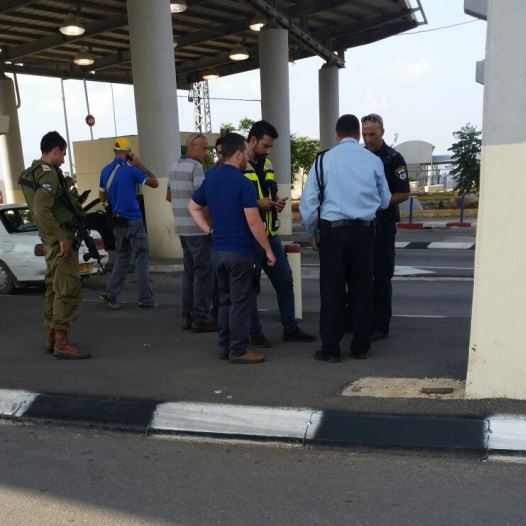 Eliyahu crossing in the West Bank, the checkpoint to which a man who was stabbed in his vehicle by a suspected terrorist fled on Sunday, November 8