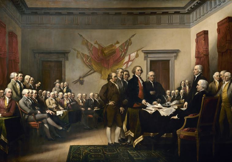 America's founding fathers sign the Declaration of Independence