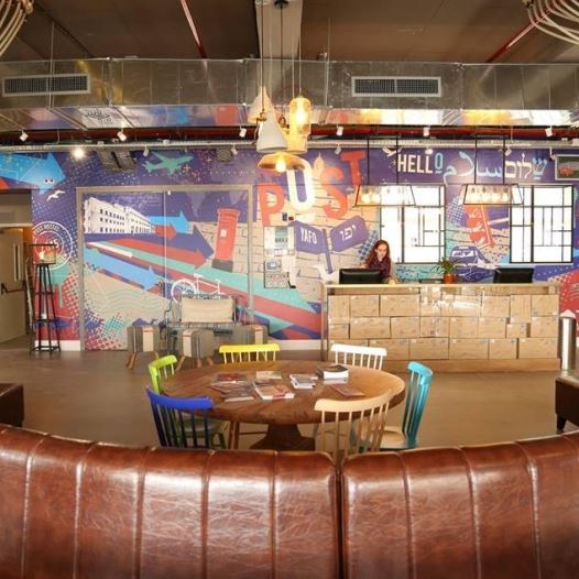 The public area at the Post Hostel, Jerusalem