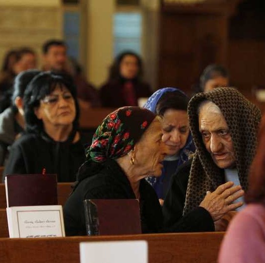 Iraqi Christians attend mass at Mar George Chaldean Church in Baghdad, March 1, 2015. Iraqi Christians say they have no intention of leaving the country despite the recent abduction of over 100 Assyrian Christians by the Islamic State