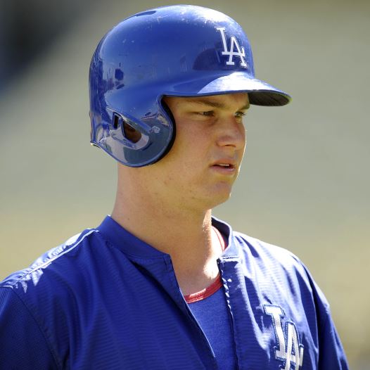 October 8, 2015; Los Angeles, CA, USA; Los Angeles Dodgers center fielder Joc Pederson (31) during workouts before game one of the NLDS at Dodger Stadium