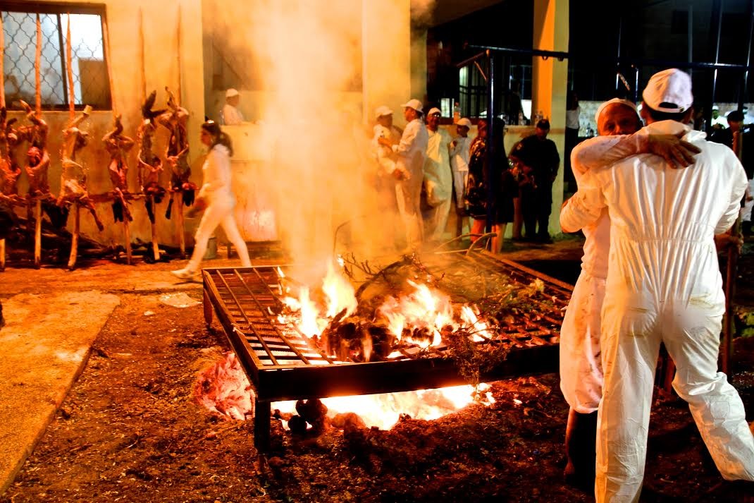 Samaritans burning the organs of the sheep