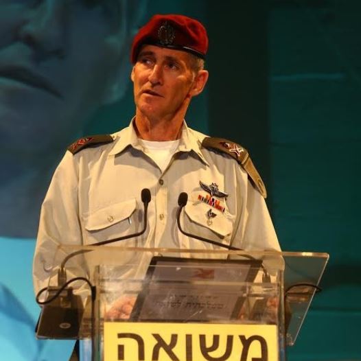 IDF Maj.-Gen. Yair Golan gives a speech at Kibbutz Tel Yitzhak in central Israel