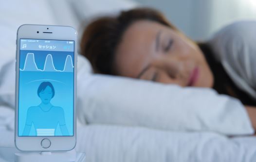 The 2breathe device and app records and modifies breathing rates for better sleep