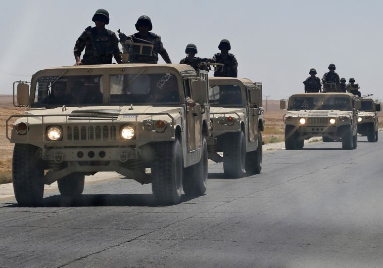 A Jordanian army convoy
