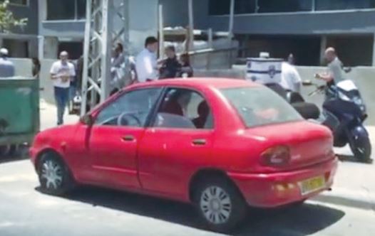 THE VEHICLE in Ashdod where a baby died of heat stroke after being left for hours in the sun.