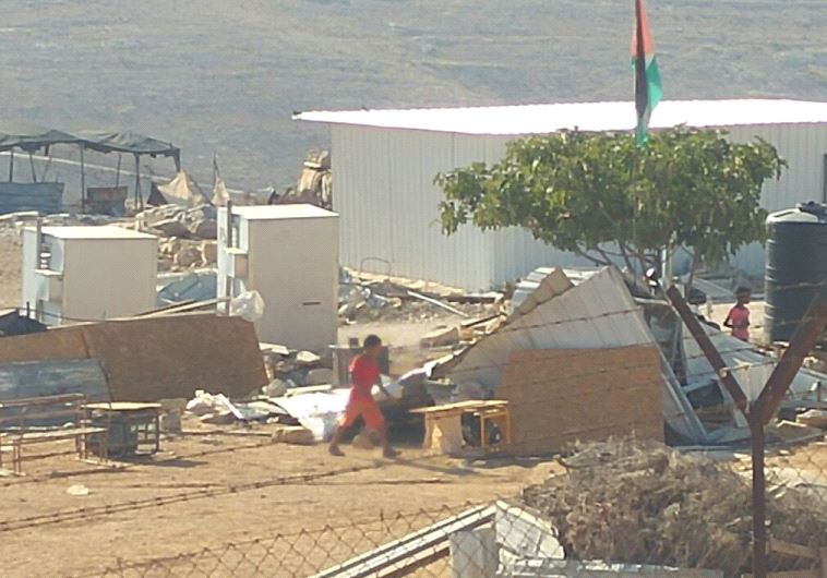 Demolition of illegal structures built by Arabs in the West Bank's Area C, August 9, 2016
