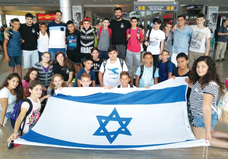 The group preparing to depart from Ben-Gurion International Airport