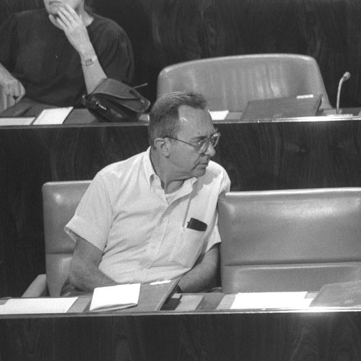 En 1985 avec Yitzhak Rabin, premier ministre