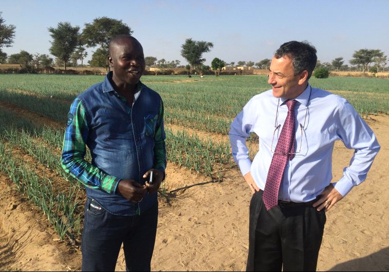 Ambassador Paul Hirschson at a small farm project supported by Israel in Senegal in March