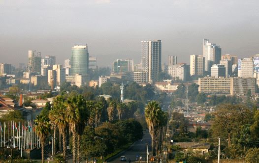 A general view shows the cityscape of Ethiopia's capital Addis Ababa