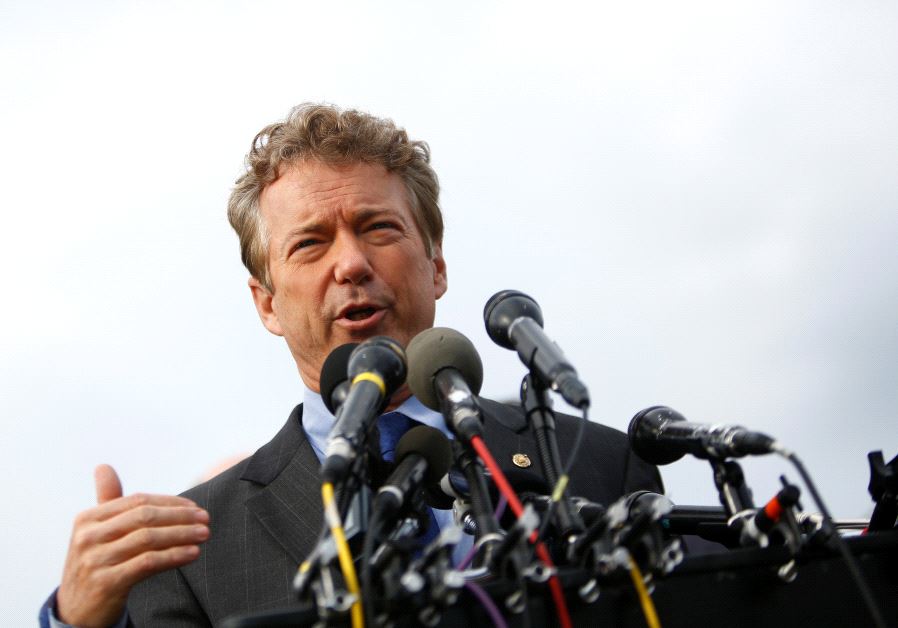 US Senator Rand Paul (R-KY) and other members of the House Freedom Caucus hold a news conference on Capitol Hill in Washington, U.S. March 7, 2017.