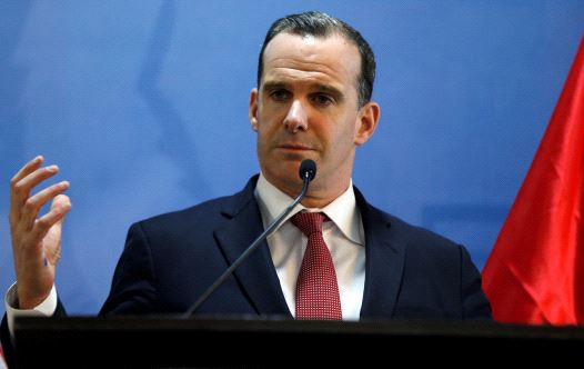 Brett McGurk, U.S. envoy to the coalition against Islamic State, speaks during a news conference at the U.S. Embassy in Amman, Jordan, November 6, 2016.