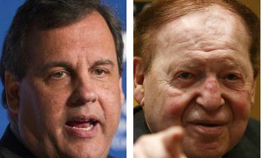 New Jersey Governor Chris Christie and Republican donor Sheldon Adelson