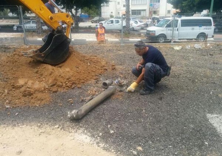 The rocket that seriously injured a 16-year-old boy in Ashkelon on Sunday.