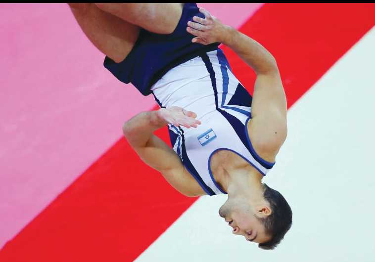 Israeli gymnast Alex Shatilov at the European Artistic Gymnastics Championships in Montpellier, France, April 18  