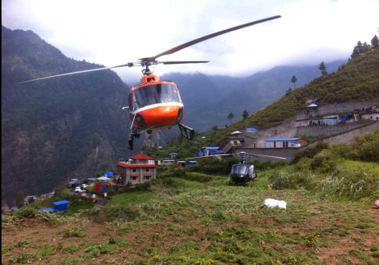 Rescue helicopters are deployed in Nepal