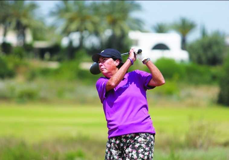 HALL OF FAME golfer Amy Alcott tees off at the SHALVA Golf Tournament this week in Caesarea