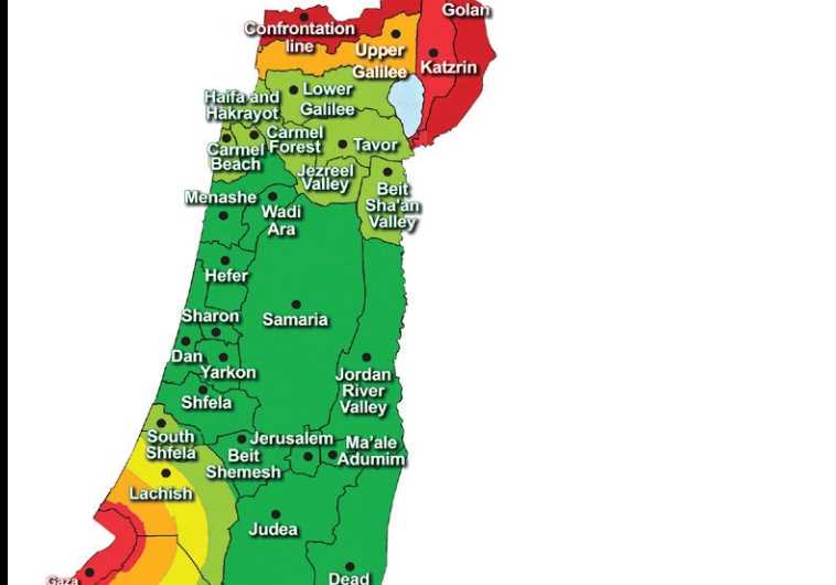 The updated rocket alert map 