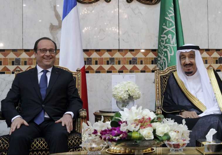 French President Francois Hollande and Saudi King Salman meet to dicuss regions affecting the Middle East 
