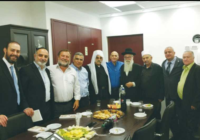 JEWS AND DRUSE attend the launch of the Brit Haim NGO in Jerusalem’s Har Nof neighborhood