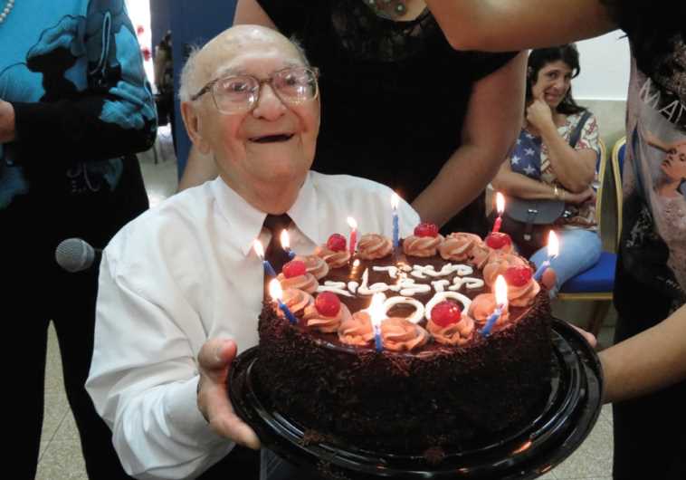 Meir Greenstein with his birthday cake.