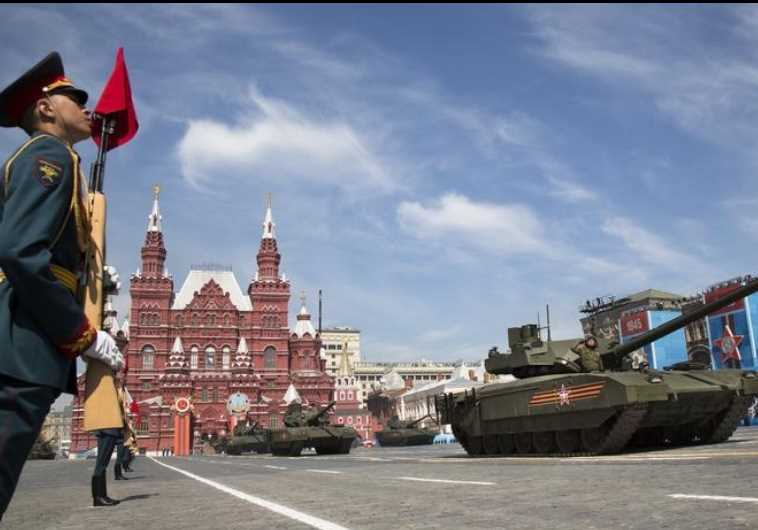 New Russian T-14 Armata tank drives during the Victory Day parade at Red Square in Moscow