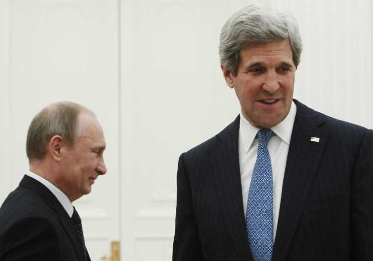 Secetary of State John kerry and Russian President Vladamir Putin meet in Moscow prior to talks