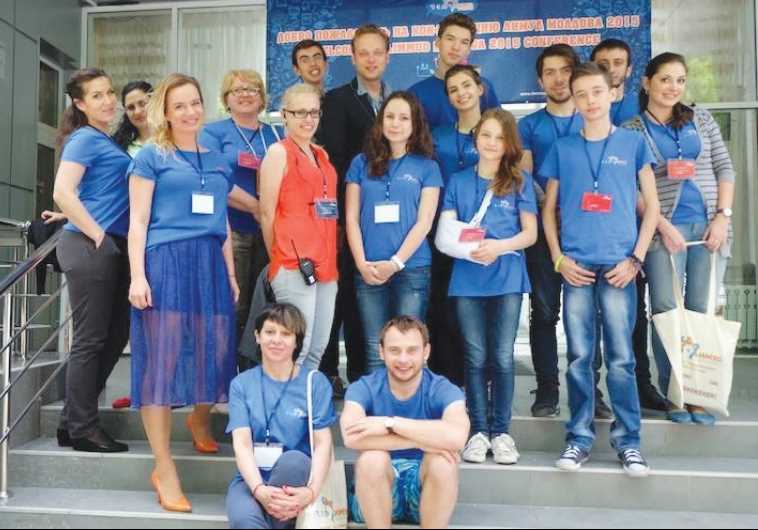 LIMMUD FSU volunteers pose for a picture at the organization’s conference in Kishinev, Moldova.