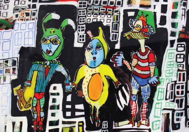 PAINTINGS FROM Dafna Alon’s latest exhibit, entitled ‘Sticks & Stones.’