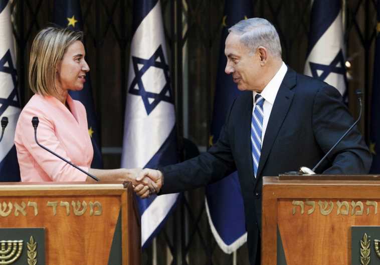 Prime Minister Benjamin Netanyahu hosts European Union foreign policy chief Federica Mogherini in Jerusalem, May 20