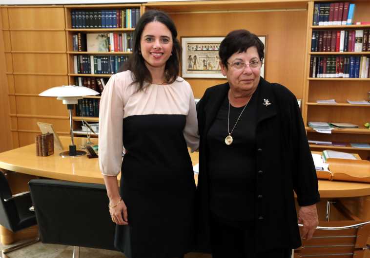 President of the Israeli Supreme Court, Judge Miriam Naor, meets with Justice Minister Ayelet Shaked.