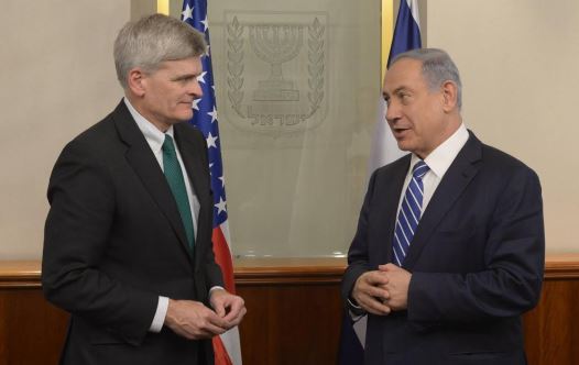 Former prime minister Benjamin Netanyahu meeting with Republican Louisiana senator Bill Cassidy