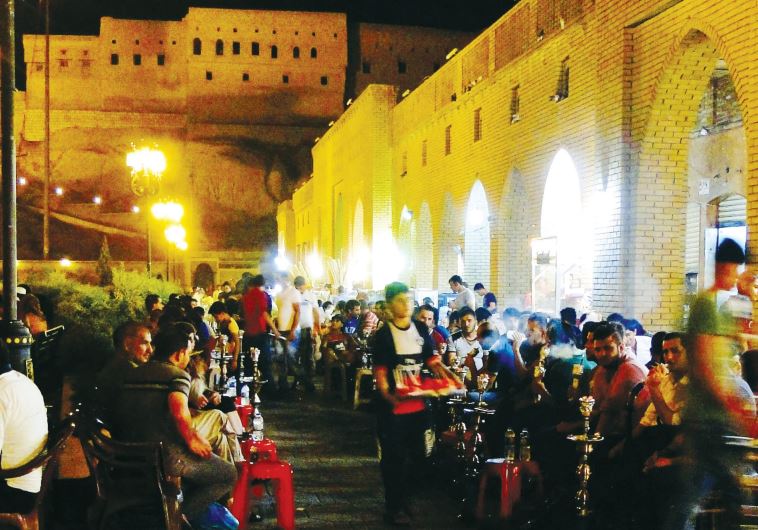Downtown Erbil with the Assyrian fortress in the background.