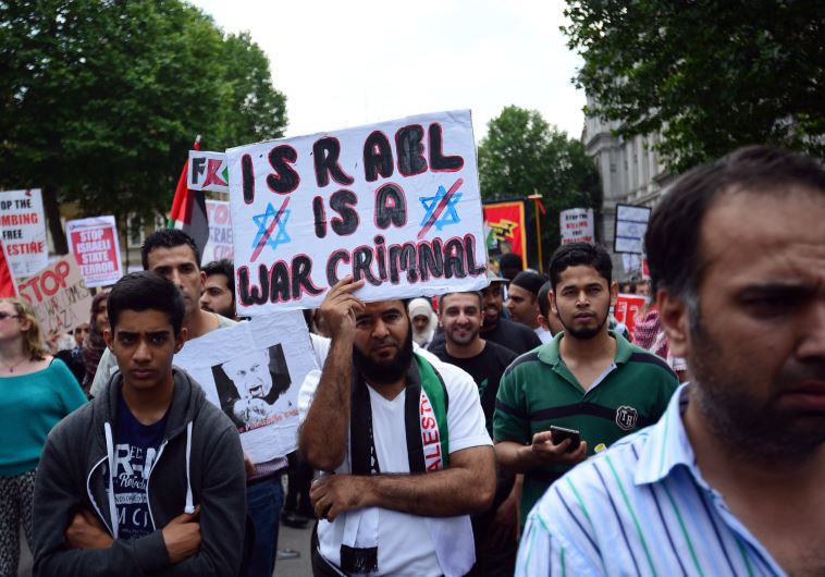 Protesters in London display placards and banners as they take part in demonstration against Israel [File]