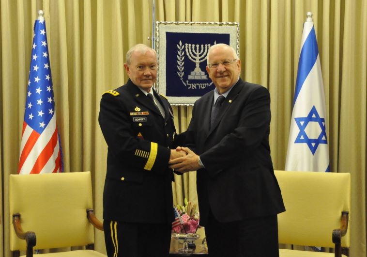 President Rivlin meet Gen. Dempsey, Chairman of the United States' Joint Chiefs of Staff