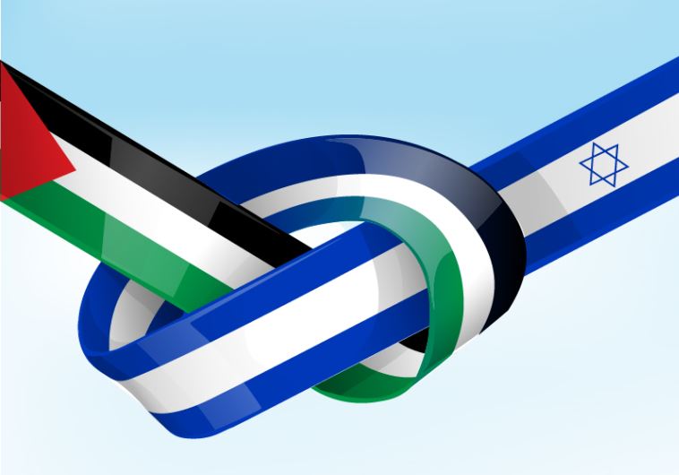 Israel and Palestinian flags
