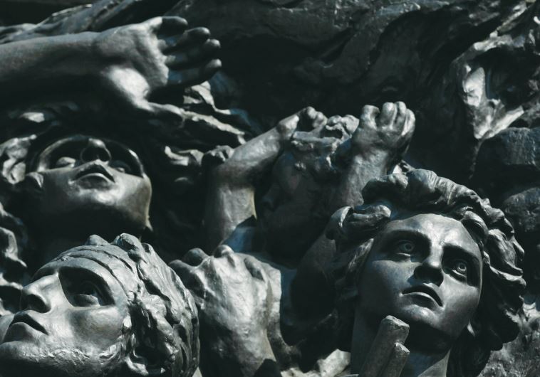 A part of the scene on the Monument to the Ghetto Heroes in Warsaw.