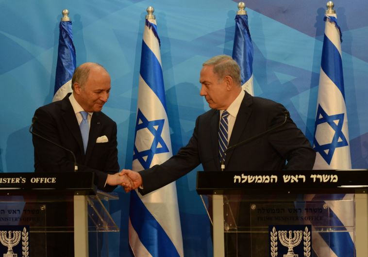 French Foreign Minister Laurent Fabius meets with Prime Minister Benjamin Netanyahu in Jerusalem‏