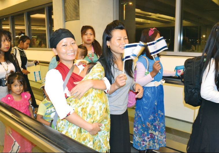 BNEI MENASHE immigrants arrive at Ben-Gurion Airport.