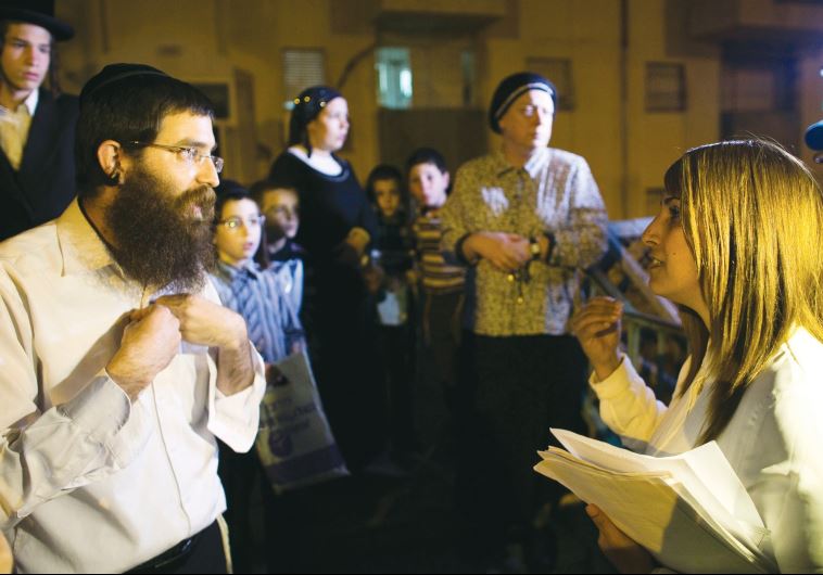 Ruth Colian, head of the first ultra-Orthodox Jewish women’s party Uvizchutan, campaigns in Beit Shemesh in March.