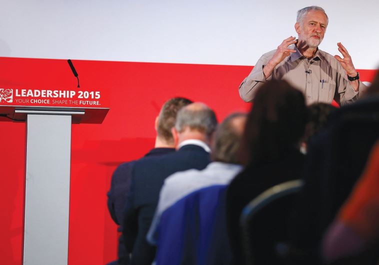 CANDIDATE JEREMY Corbyn speaks during a Labour Party leadership hustings event in Stevenage, Britain on June 20.