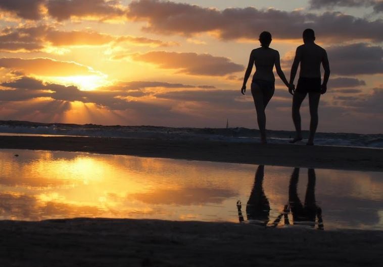 Couple on the beach in Herzliya
