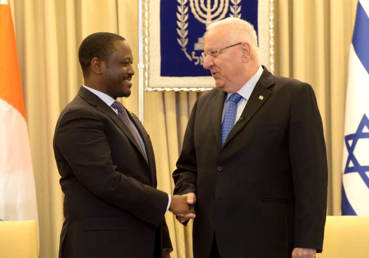 President Reuven Rivlin meets with the president of The Ivory Coast's National Assembly