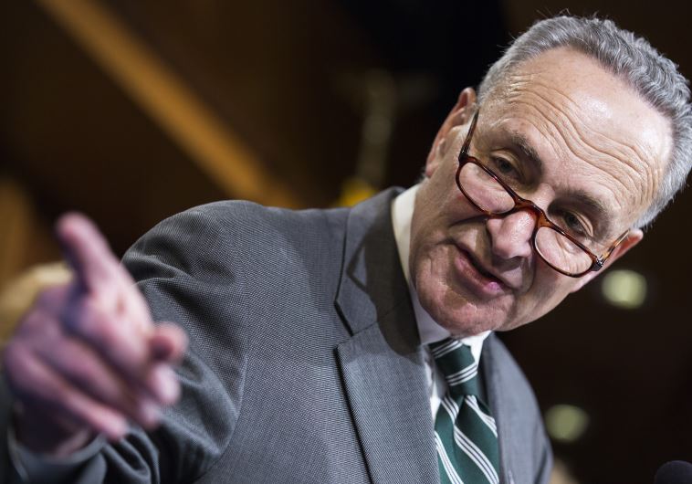 Senator Charles Schumer (D-NY) speaks after a vote on legislation for funding the Department of Homeland Security on Capitol Hill in Washington