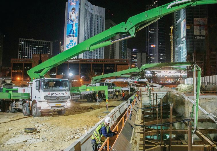 Work on the Tel Aviv light rail.