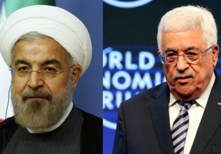 PA President Mahmoud Abbas and Iranian President Hassan Rouhani