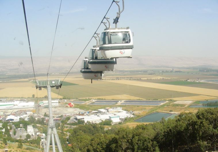 Manara Cliff cable car over the Hula Valley.